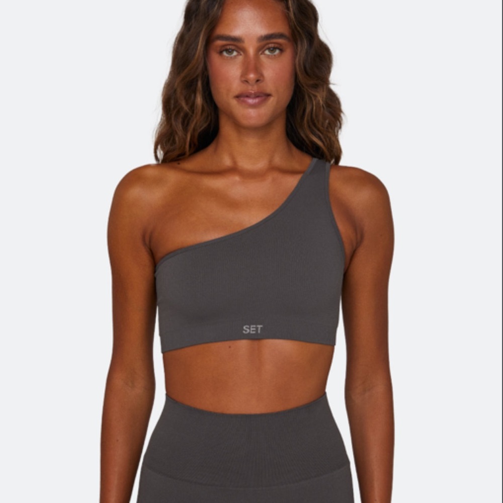 FULL SET Set Active one shoulder bra and leggings in sculptflex, size medium